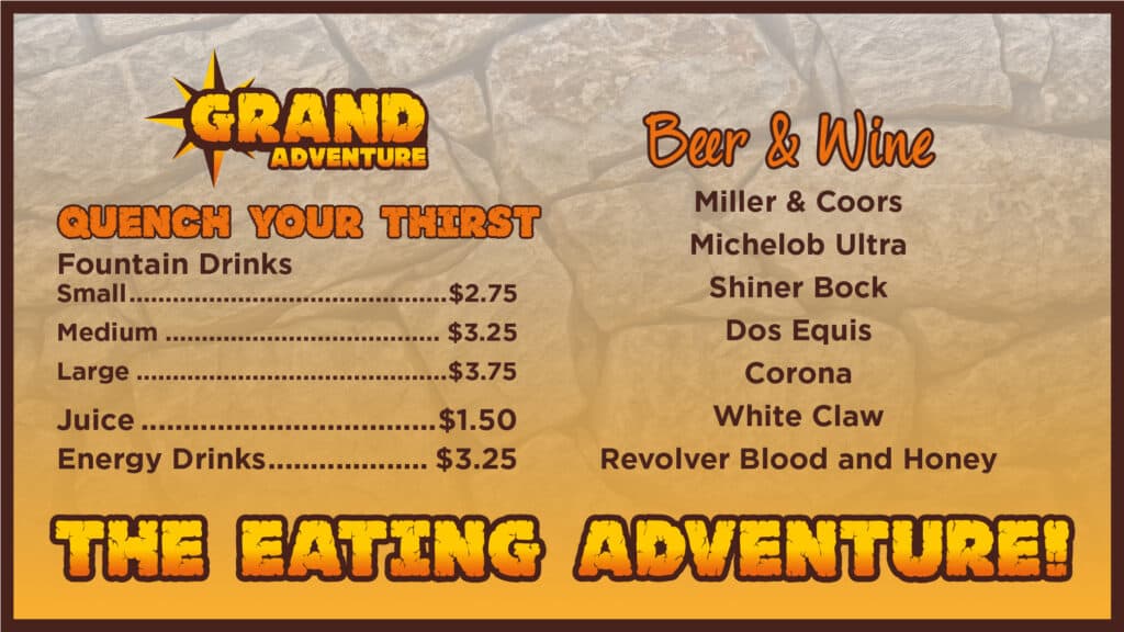 Grand Adventure menu page 3